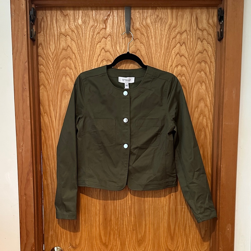 Derek Lam Green Utility Jacket Cropped Minimalist
